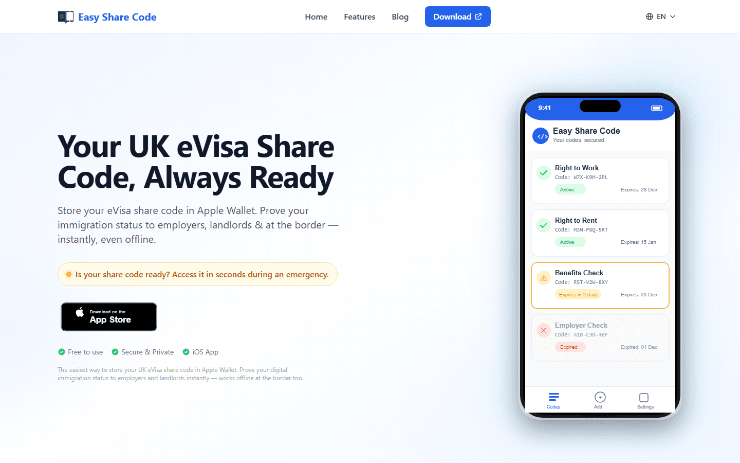 Easy Share Code website preview